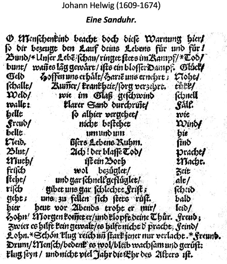 Johan Helwig - wiersz klepsydra, zdjęcie 1 z 1